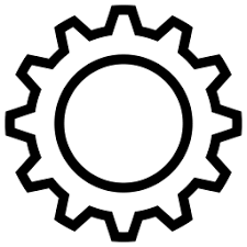 Cog Emblem, Machinery Icon PNG